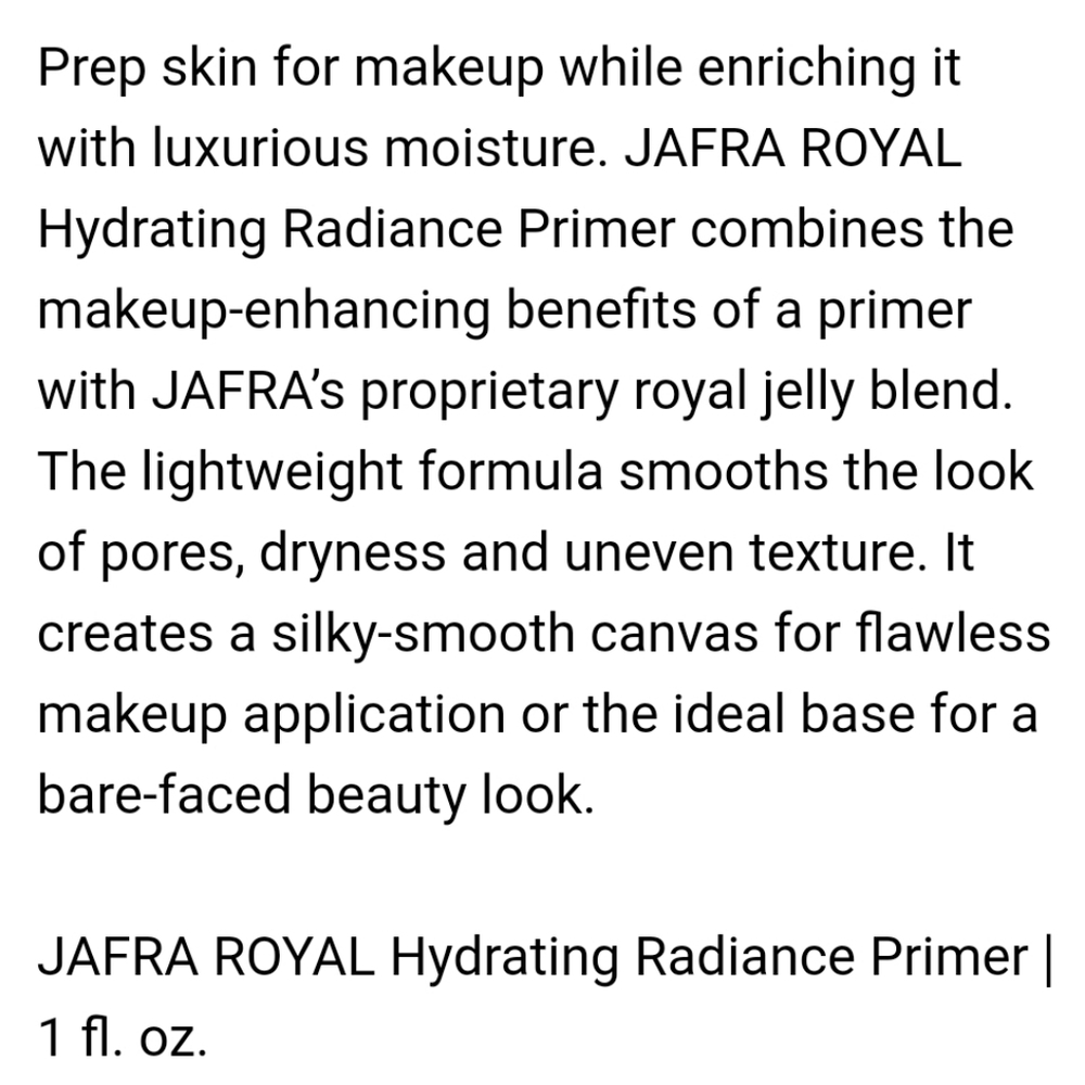 NIB Jafra Royal Hydrating Radiance Primer 1 oz - Picture 9 of 9